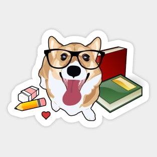 Smart Corgi Sticker